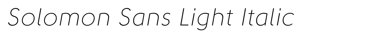 Solomon Sans Light Italic